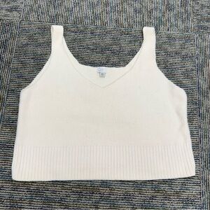A New Day Women’s Fuzzy Sweater Tank Cream Size XXL